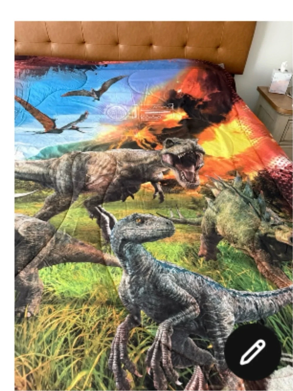 Jurassic Dinosaur Comforter in Brown and Multicolor